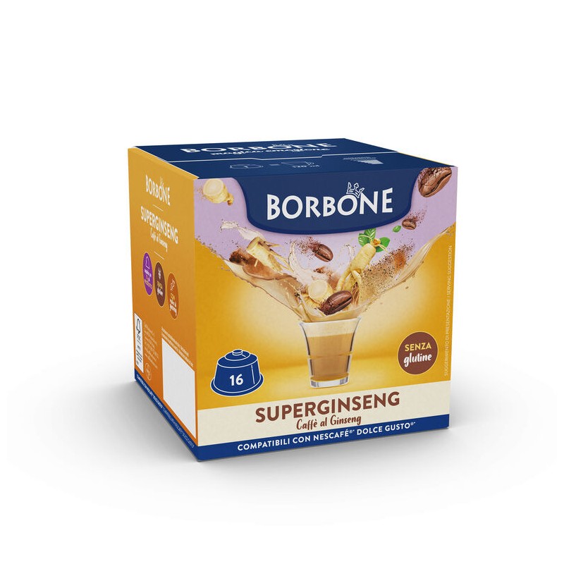 16 Capsule Borbone SUPERGINSENG preparato Solubile per Caffè al Latte e Ginseng