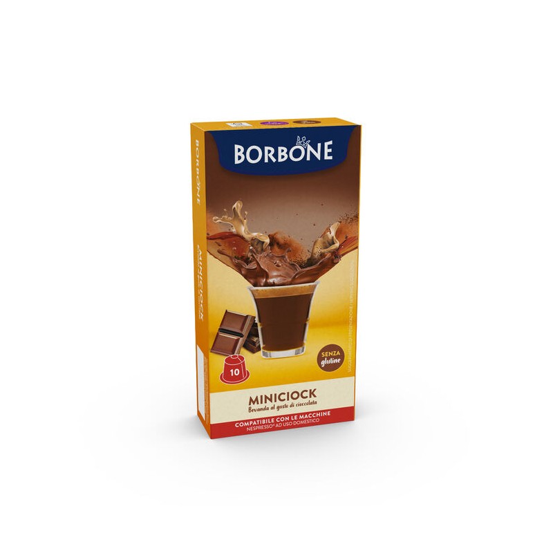 10 Capsule Borbone Per Bevanda Solubile MINICIOCK Al Gusto Di Cioccolata