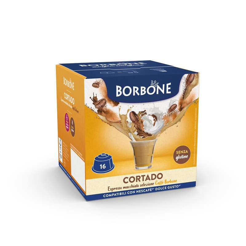 16 Capsule Borbone CORTADO Per Bevanda Solubile Al Gusto Caffè Macchiato