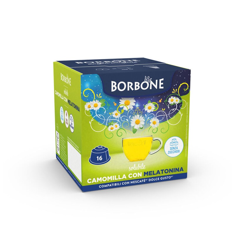 16 Capsule Borbone Per Bevanda Solubile CAMOMILLA E MELATONINA