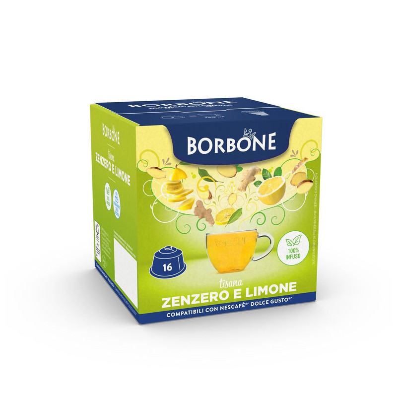 16 Capsule Borbone Per TISANA ZENZERO E LIMONE