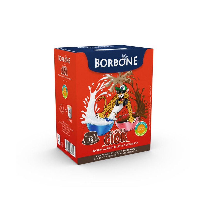 16 Capsule Borbone COMPATIBILI con macchine a marchio Lavazza®* A Modo Mio®* - DJ GUSTO CIOCK Latte e Cioccolato