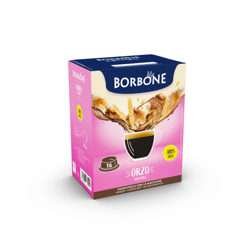 16 capsule Borbone COMPATIBILI con macchine a marchio Lavazza®* A Modo Mio®* - Bevanda solubile ORZO