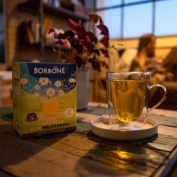 16 capsule Borbone COMPATIBILI con macchine a marchio Lavazza®* A Modo Mio®* - Bevanda solubile CAMOMILLA e MELATONINA